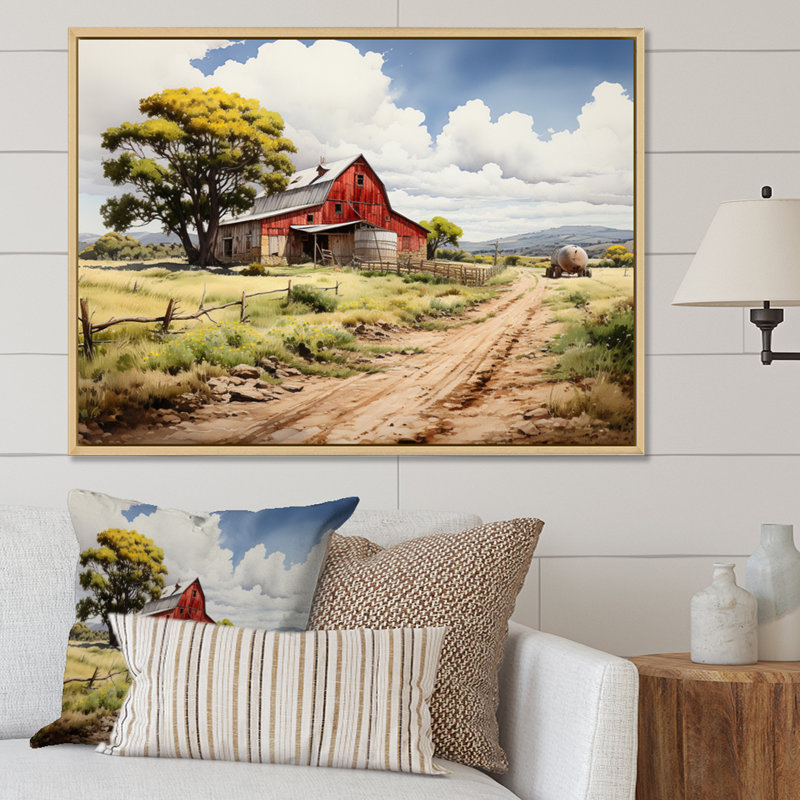 Barns Rustic Charm I - ferme, impressions d'art mural, Cadre naturel flottant, H 30 po x l 40 po x P 1,5 po