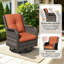 Ensemble de fauteuil oscillant pivotant d'extérieur 5 pièces avec coussins, repose-pieds et table d'appoint Osage-117686442