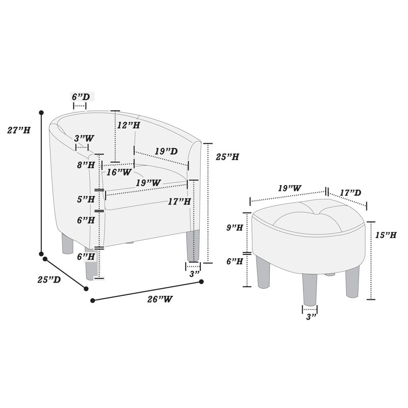 Chaise d'appoint et repose-pieds