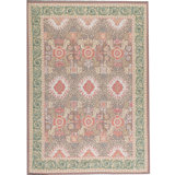 Hand-Knotted High-Quality Brown and Green Area Rug