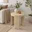 Table de bout ronde en bois, table d'appoint naturelle à trois pieds