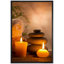 «Zen Stones Massage Spa with Warm Burning Candle», impression verticale sur toile, art mural-56324662-124834392