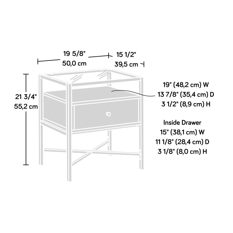 Delong Glass Top End Table with Storage, Brown