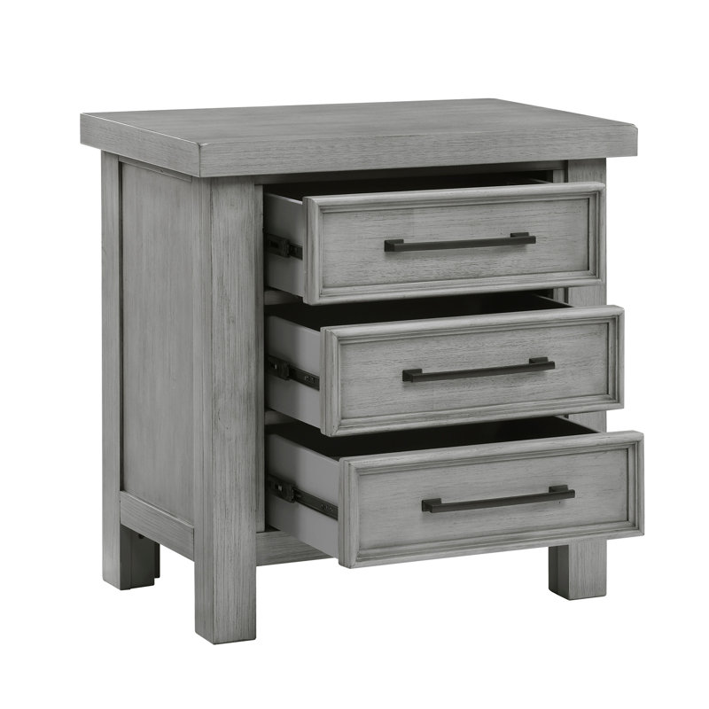 Armoire de chevet transitionnelle 3 pièces