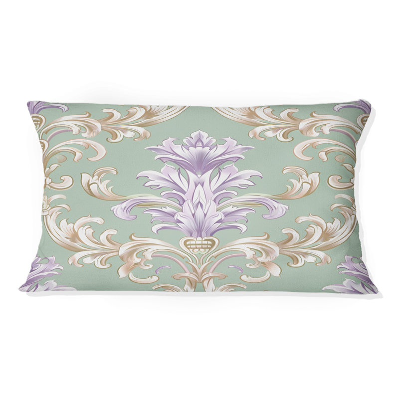 Coussin lombaire mauve vert Baroque