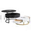 Tables basses gigognes modernes à plateau relevable avec 2 tiroirs blanc et noir