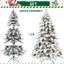 Arbre de Noël en flocage de 5 pi avec maquillage d'épouvantail, 200 composants d'éclairage blanc chaud, 375 fils de mémoire, conception à charnières facile à assembler, base en métal élégante avec fonctionnalité, dispositifs, conseils, connexion rapide-455756668