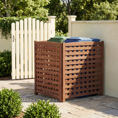 Écran d'intimité en bois pour climatiseur Roomfitter, clôture décorative pour jardin, patio, cour arrière, brun