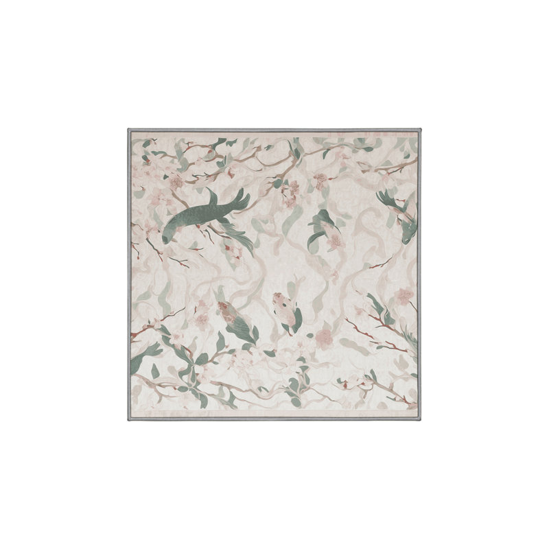 Tapis gris soyeux et moelleux, Carré 4 pi