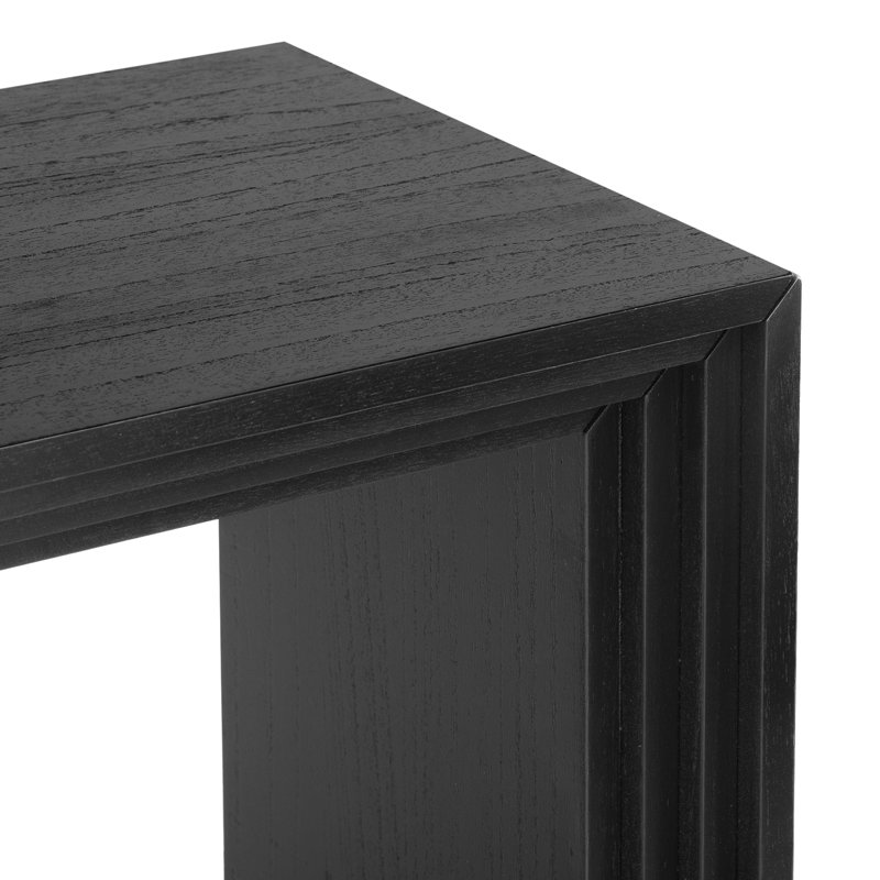 Modern Style Console Table Made Of Paulownia Solid Veneer, Black