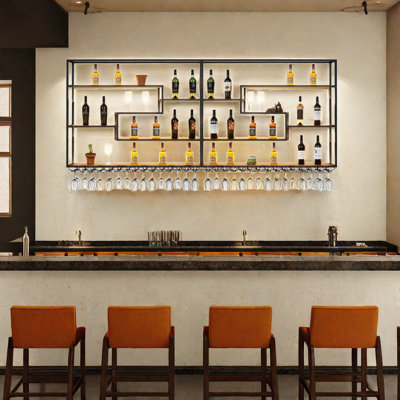 Simple Fashion Wall Mounted Metal Wine Rack