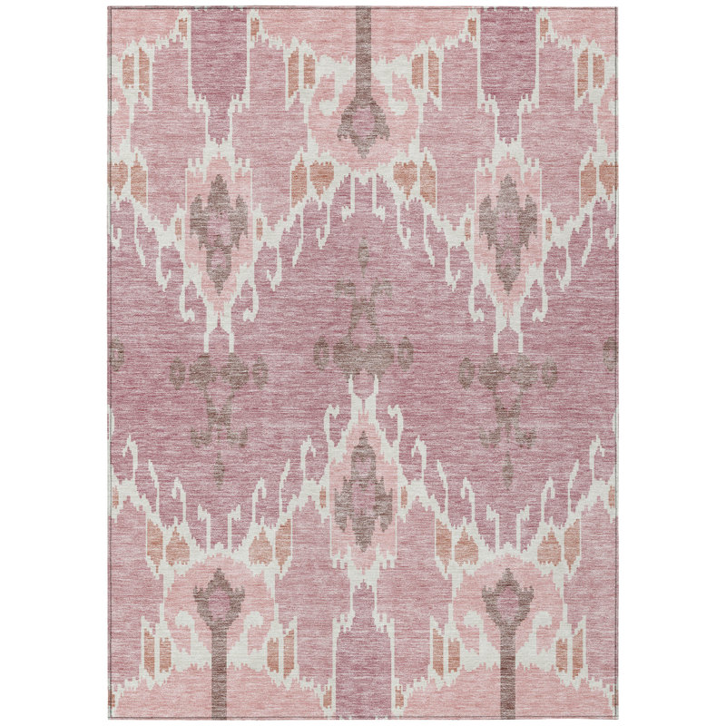 Washable Ikat Indoor / Outdoor Rug, Rectangle 2'6" x 3'10"