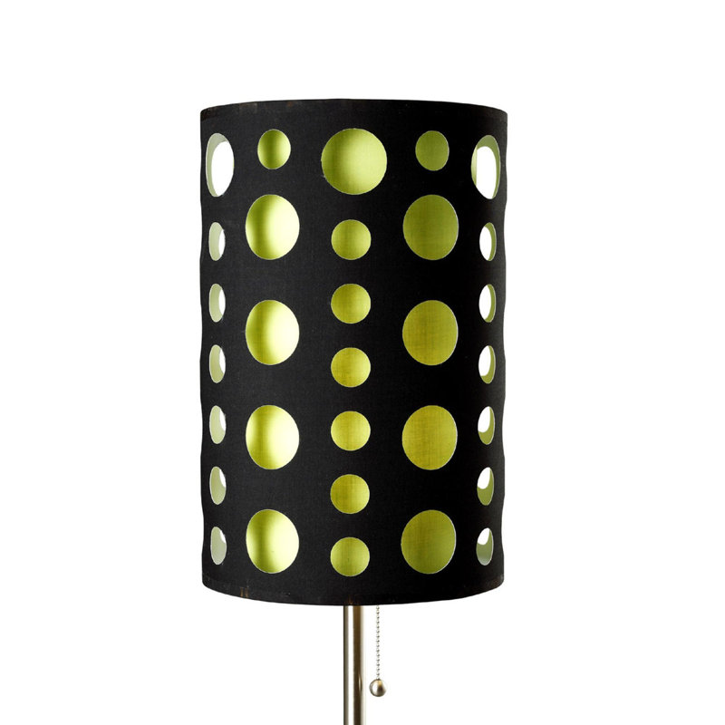 Lampe de table 33 po en métal de style rétro avec abat-jour, Noir/vert