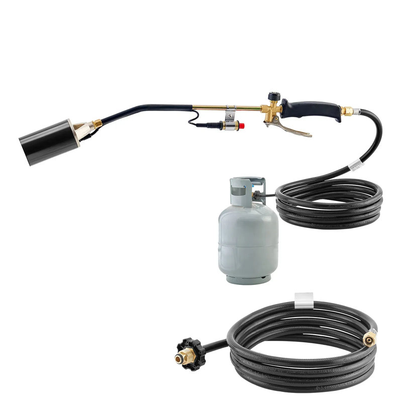 Brûleur à herbe au propane, 1 800 000 Btu à haut rendement avec boyau de 10 pi, chalumeau robuste avec flamme réglable et allumage automatique à bouton-poussoir turbo, lance-flammes pour route de neige
