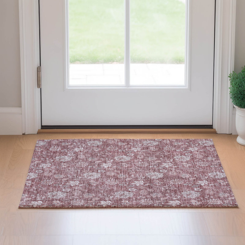 Premium Machine Washable Prisco Blush Rug, Rectangle 1'8" x 2'6"