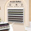 6-Tier White Widened Extended Storage Wall-Mounted Nail Polish Rack With Acrylic Dividers