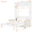 Lit double blanc avec coussin et sommier - Fusion, espace optimisé, rangement facile à utiliser, 167 cm (l) x 211 cm (l) x 213 cm (h), rangement mural multifonctionnel, idéal pour les appartements, conception de rangement efficace.