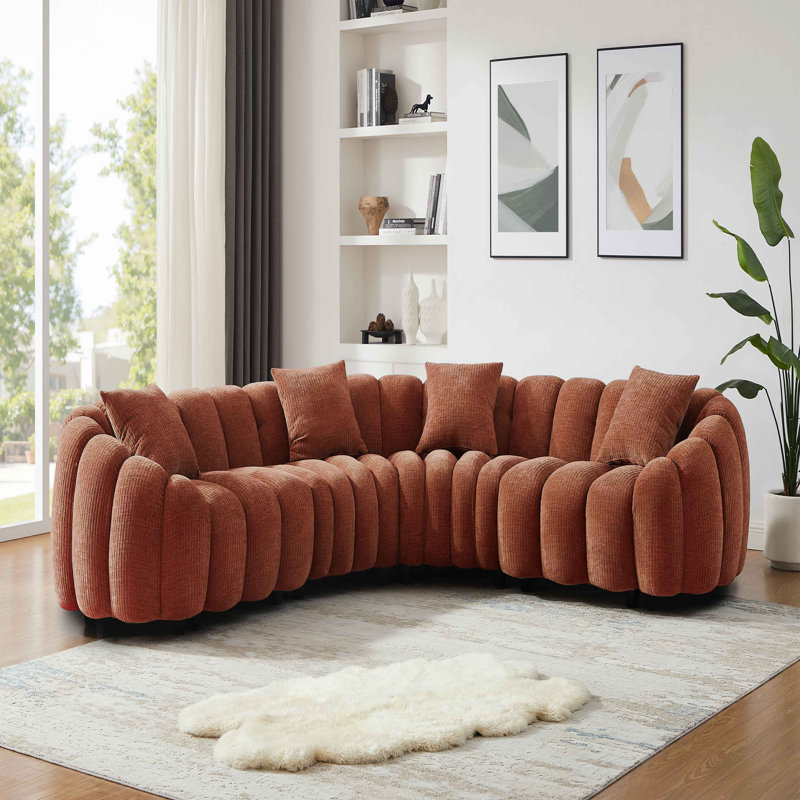 Canapé en forme de L 6 pouces MINIMORE, 28.7" H x 112.2" W x 112.2" D, Rouille
