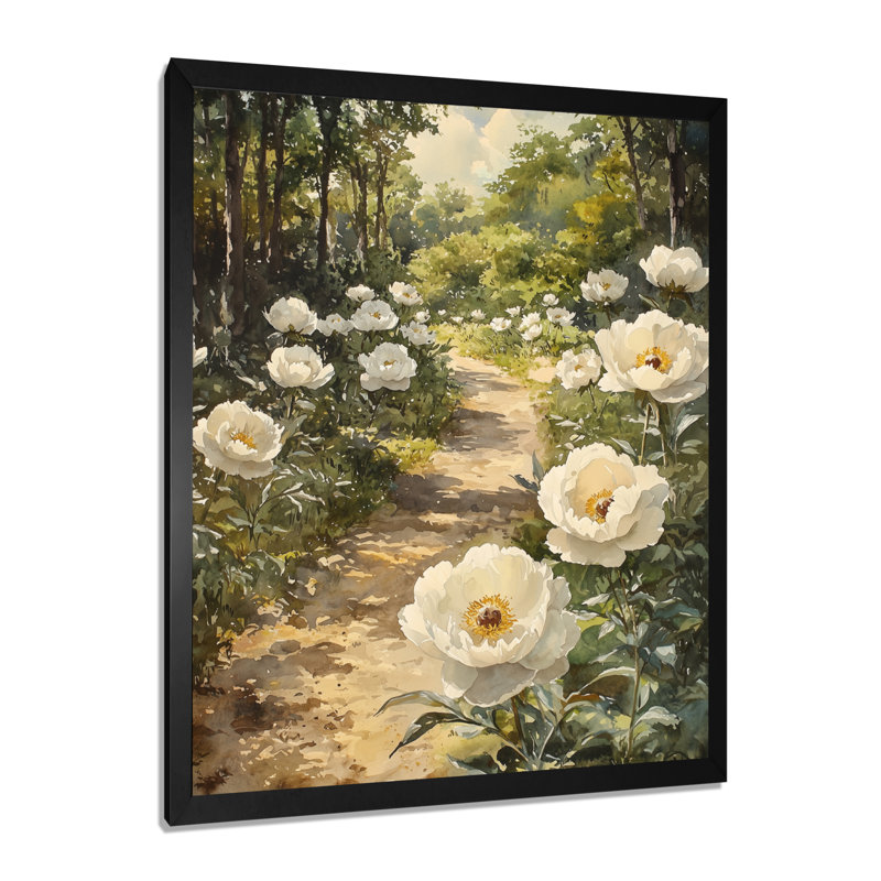 Genora - Art mural sur toile floral, H 20 po x l 12 po, Reproduction encadrée d'une seule photo, Noir, noir, noir, noir