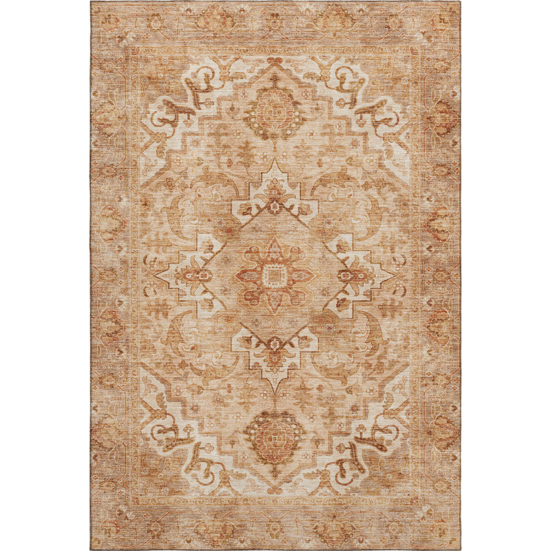 Tapis lavable à la machine de qualité supérieure Mayfield AMF2164 global, Rectangle 5 pi x 7 pi 6 po, Cuivre