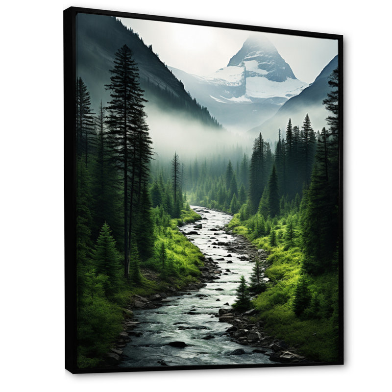 Beedie Canada Misty Morning sur toile, H 32 po x l 24 po x P 1 po, Cadre flottant noir