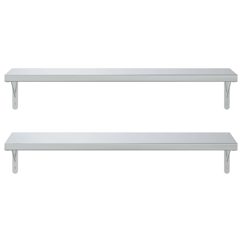 Antavion Stainless Steel Bracket Shelf, Silver, 3cm H x 100cm W x 30cm