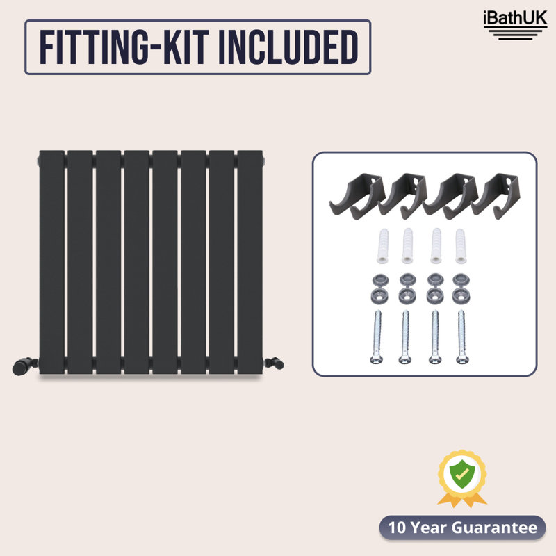 iBathUK Apex Horizontal Radiator, Single Panel Radiators, 600- Slim Radiator, 60cm H x 60.8cm W x 52cm D