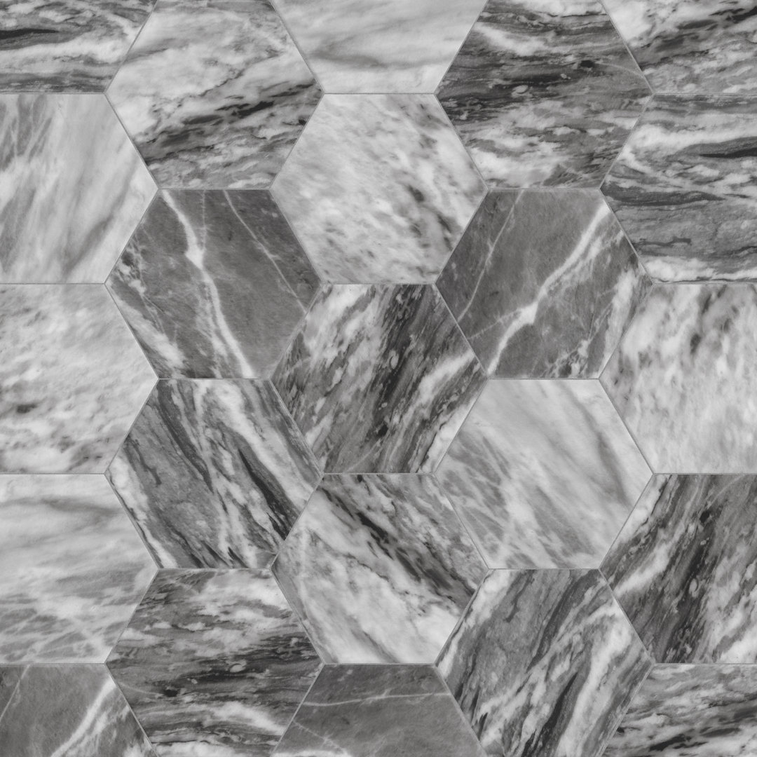 Classico Bardiglio Hex 7" x 8" Porcelain Stone Look Wall & Floor Tile Merola Tile