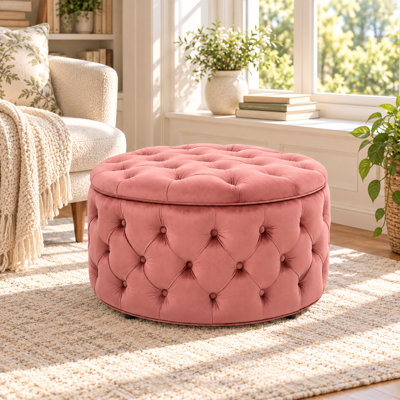 Amram Tufted Round Storage Ottoman