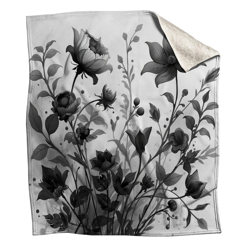 Couvertures monochromes botaniques, L 50 po x H 60 po