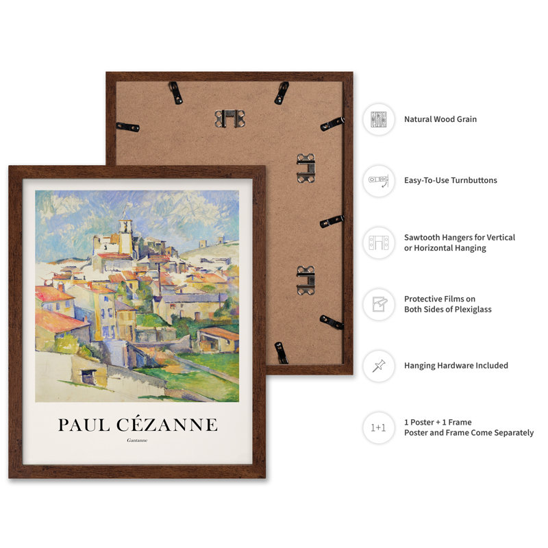 Paul Cezanne - Gardanne, Poster, 16"H x 20"W, Brown Framed