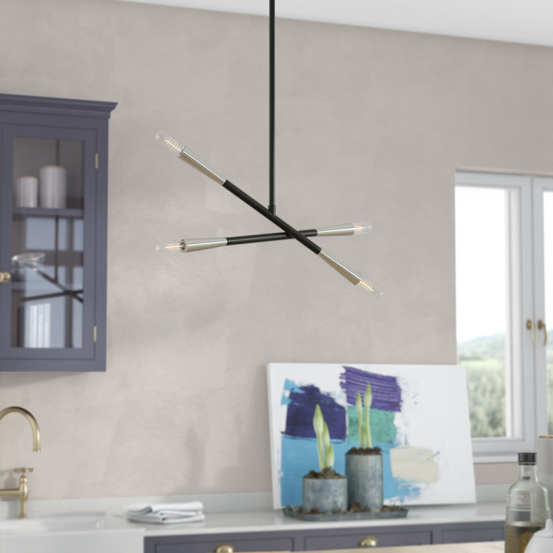 Branches 4 - Light Dimmable Sputnik Modern Linear Chandelier