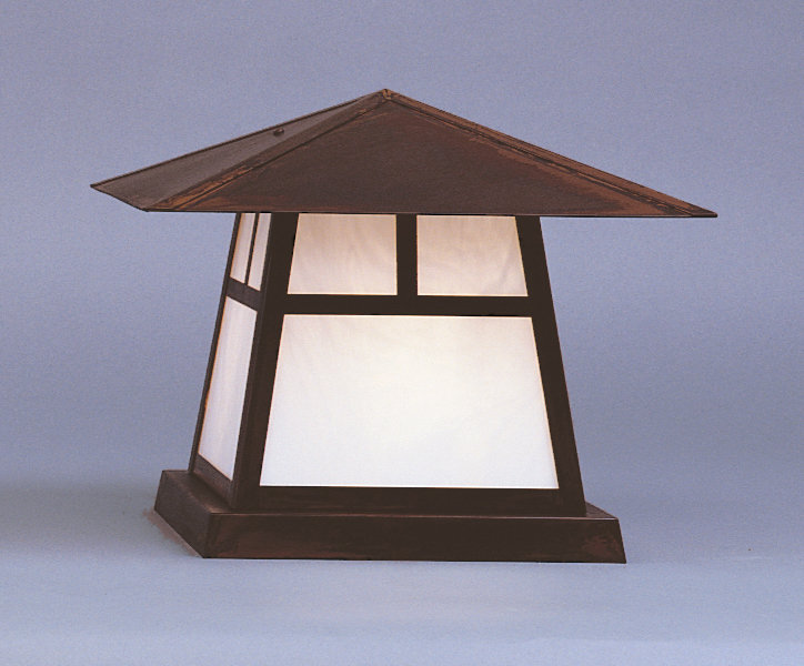 Mannford Pier Mount Light, T-bar, Bronze, White Opalescent