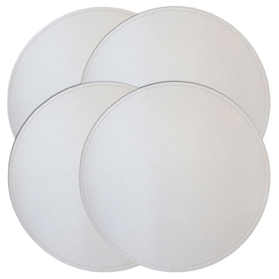 Reversible Faux Leather 13” Round Placemats Set of 4