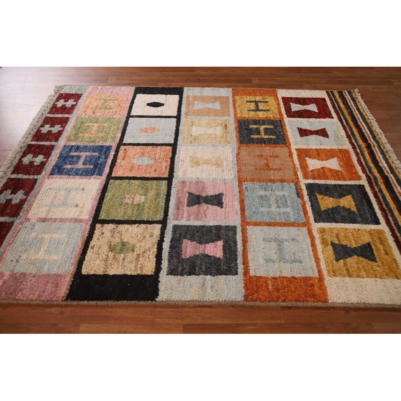 Tapis géométrique marocain fait à la main 5 x 7