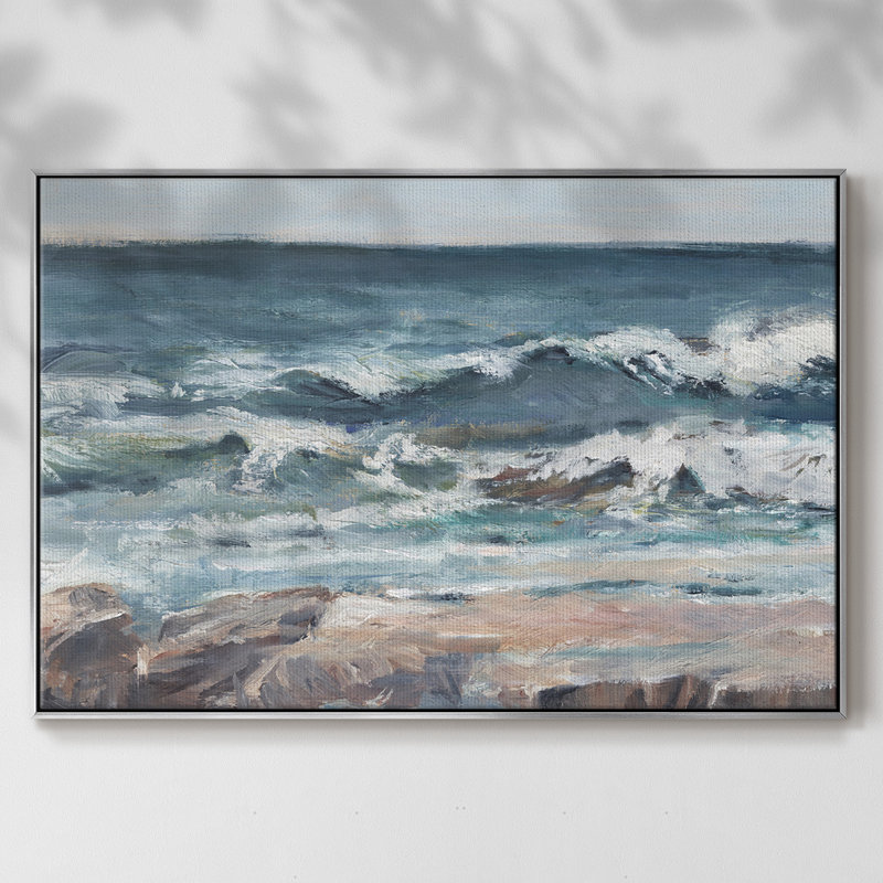 Ocean Breakers II, H 17 po x l 25 po x P 2 po, Argent