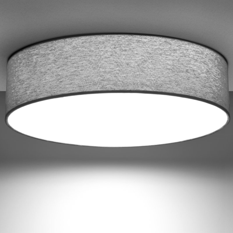 Parvin Fabric Flush Mount, White, 13cm H x 51cm W x 51cm D