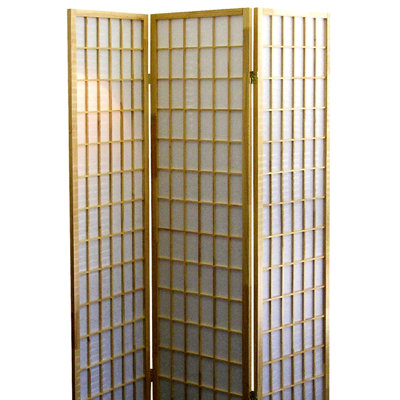 Cloison de 70 po de hauteur de style japonais avec 3 panneaux et finition en bois. Définit la zone d'intimité en douceur. Se plie pour le rangement, multicolore, H 70 po x l 6 po x P 50 po, cloison à écran de 3 lb, bois.