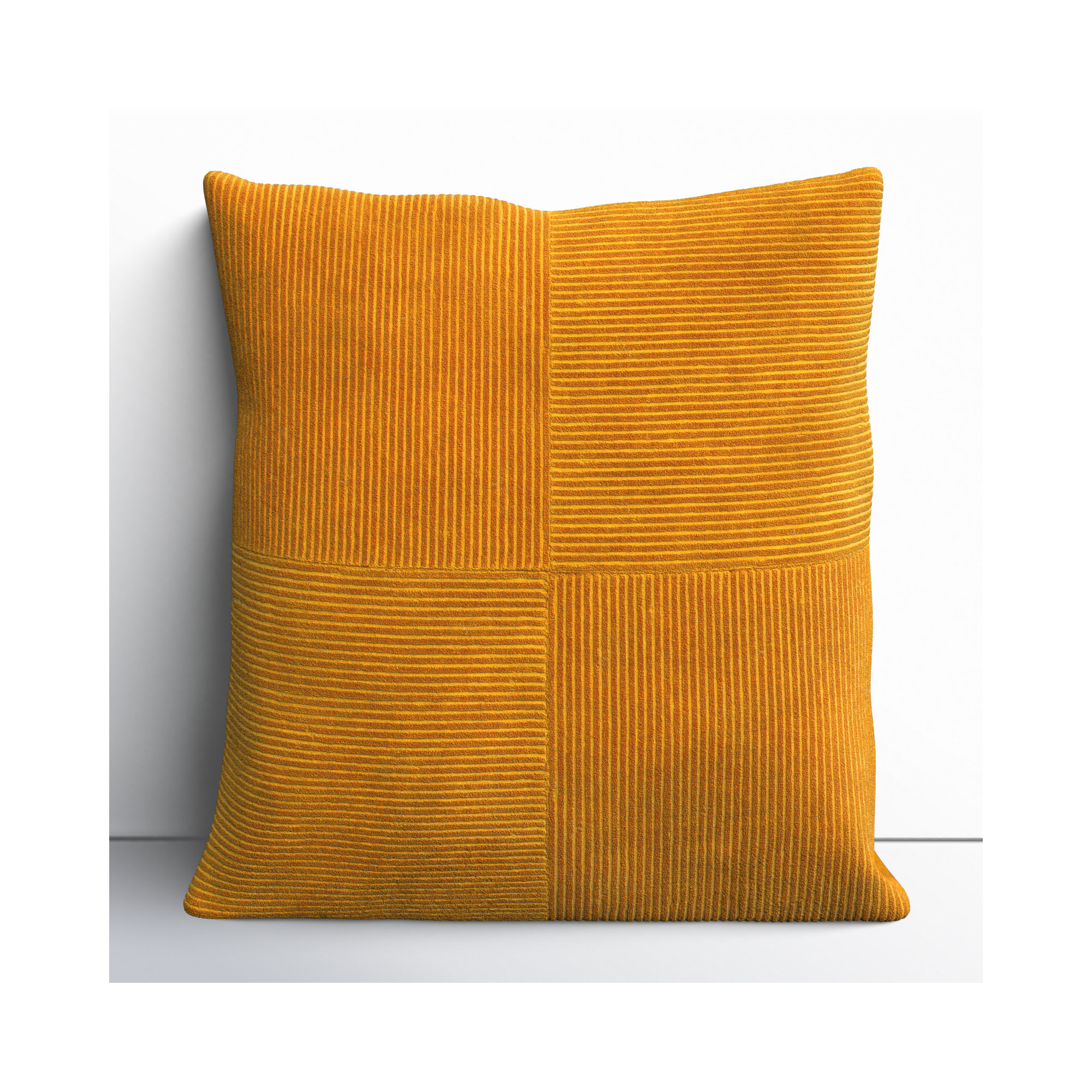Selma Cotton Throw Pillow, Mustard, 22" x 22"