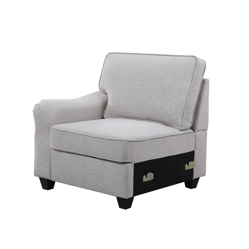 Ellis 8-Piece Modular L-Shape Linen Sectional Sofa and Ottoman