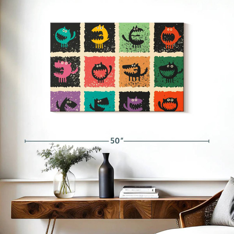 Funny Cartoon Monsters, 24" H x 36" W