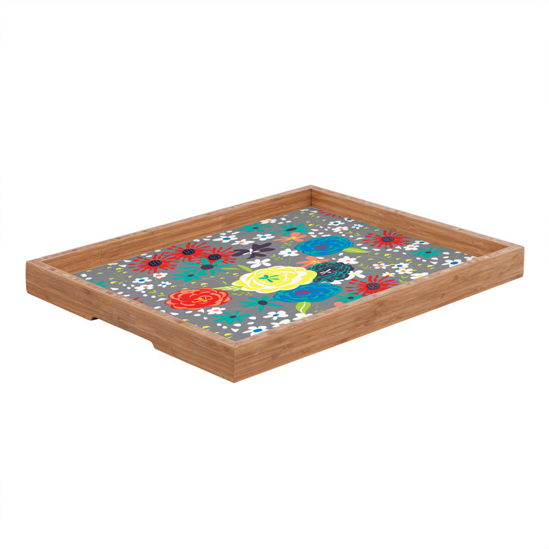 Vy La Wood Tray, 1.75" H x 18" W x 14" D