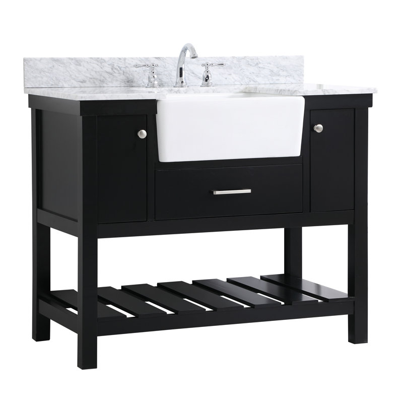 Ensemble de meuble-lavabo simple 42 po Pelaghia, Noir, noir, noir, noir