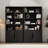 Rivington 79" H x 40.2" W Modern 4-Shelf Bookcase Cabinet in Black-116164049