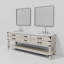 Ensemble de meuble-lavabo double l 84 po x P 22 po avec dessus en quartz blanc, miroirs 36 po et robinet chromé Norwalk-82340208-113388040