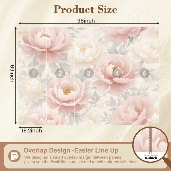 Red Barrel Studio Modern Peel and Stick Wallpaper Floral Peony Soft ...