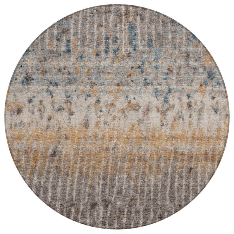 Machine Washable Indoor/Outdoor Chantille ACN2406 Abstract Rug, Round 8'