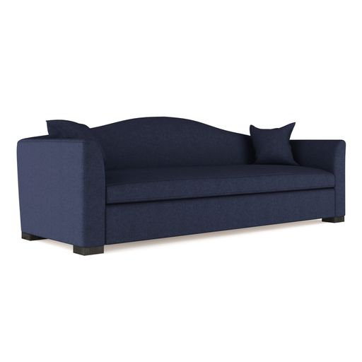 Horatio Camelback Taper Curved-Arm Sofa, Box Weave Linen Alabaster, 33" H x 96" W x 36" D, Weathered