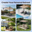 3m x 3m Metal Pergola with Retractable Roof-111057969-111057966