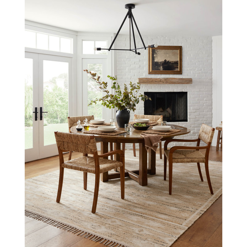 Natural Ivory Wool Cotton Flatweave Reversible Area Rug 3'-6" x 5'-6"